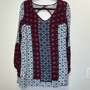 Altar'd StateTop Tunic size Large RedWhiteBlue Gypsy
